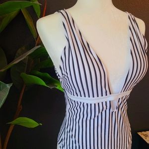 Striped one piece swimsuit